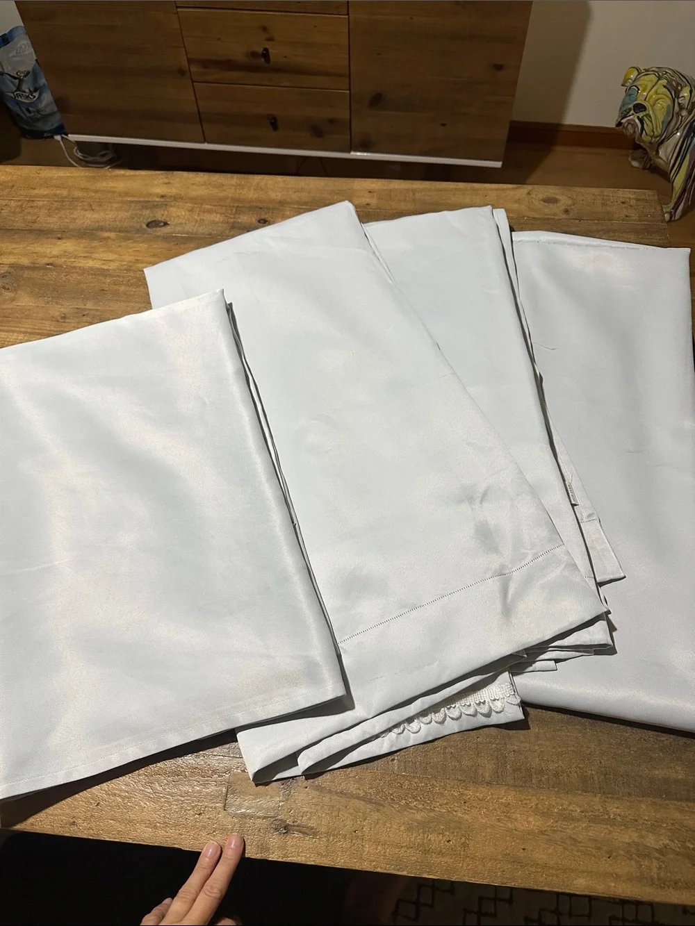 West Elm Light Gray Rod-Pocket Blackout Curtain liner ( set of 4) size 44x104 in